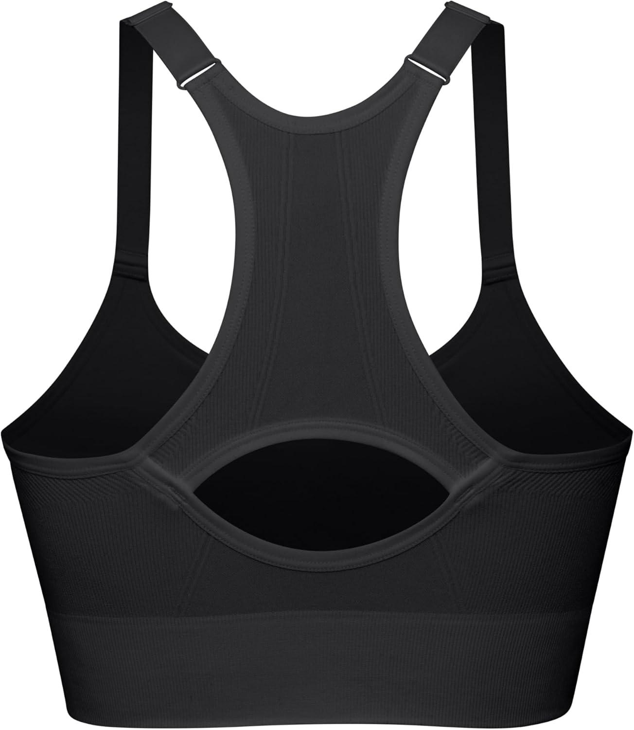 imageSkechers 3 Pack Womens Sports Bra Sostn Deportivo Racerback Keyhole Athletic Yoga MultipackBlackBlackAsh