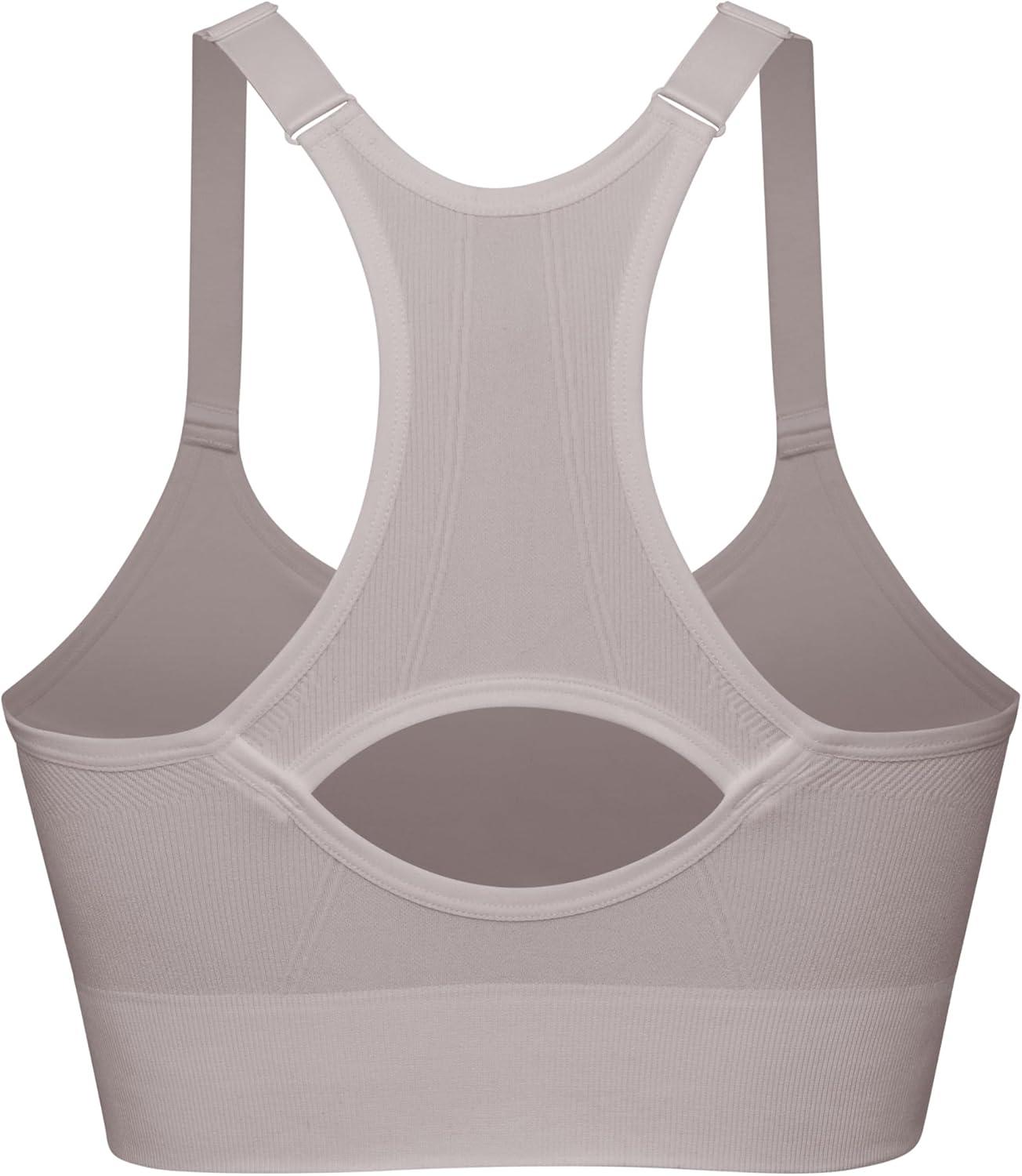 imageSkechers 3 Pack Womens Sports Bra Sostn Deportivo Racerback Keyhole Athletic Yoga MultipackGreyWhiteNavy