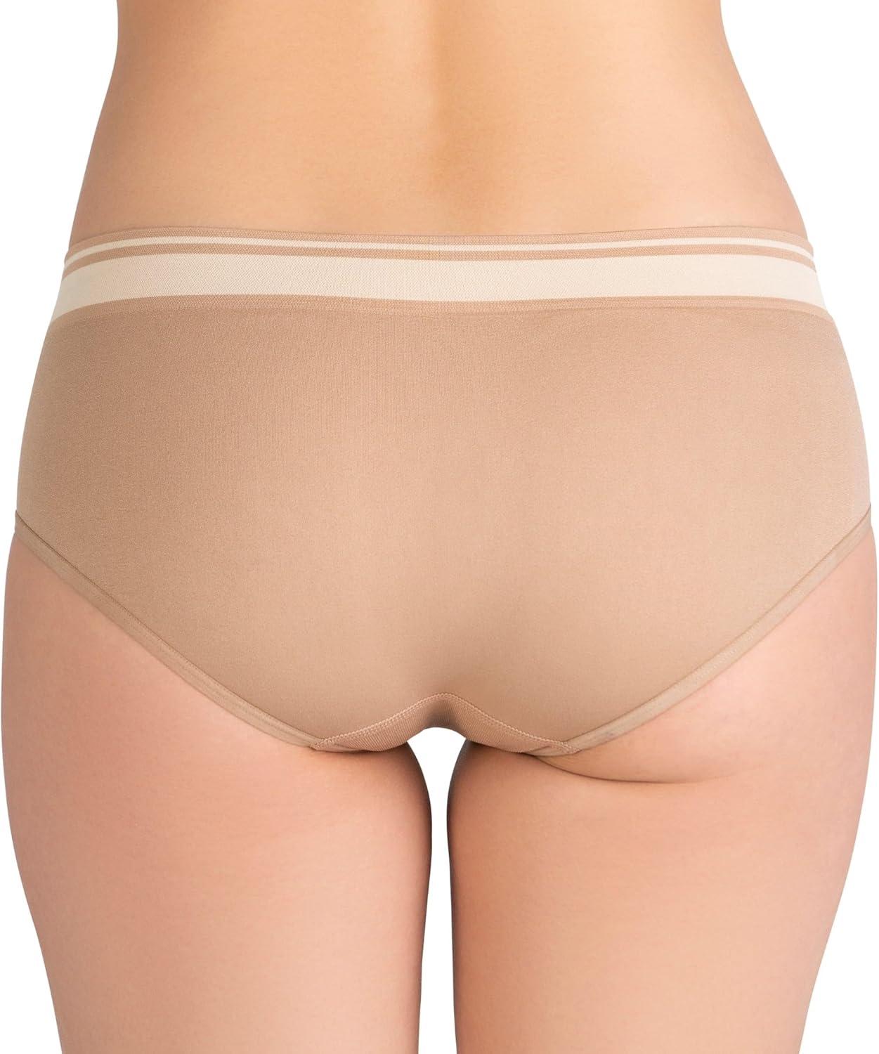 imageSkechers 4 Pack Womens Undwear Solid Seamless Panty with Logo Ropa Interior Sin Costuras Moisture WickingBrownShadeNudeBlush