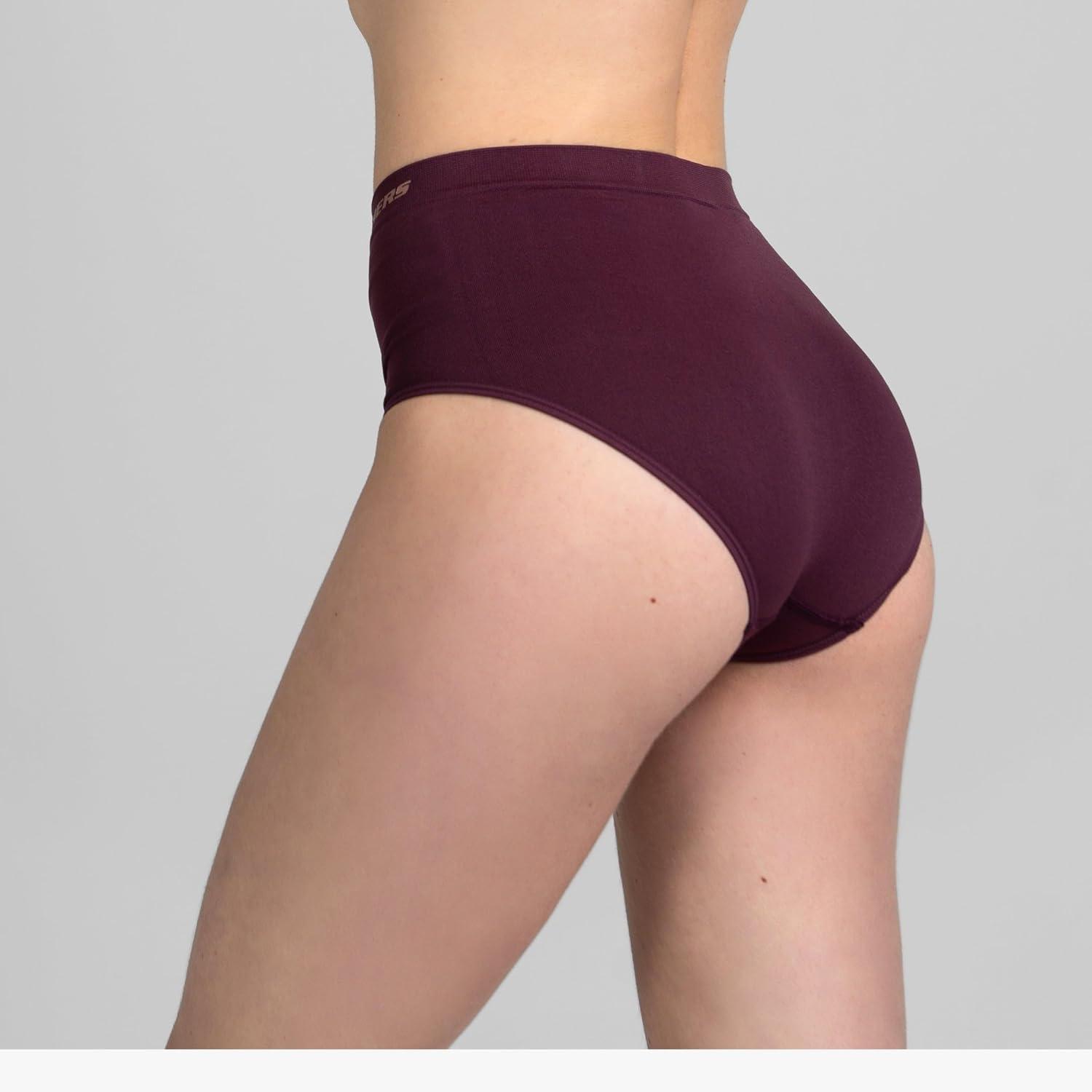 imageSkechers 5 Pack Womens Briefs Seamless Underwear Panties Ropa Sin Costuras Para MujeresBlackGreyBeigeAshMauve