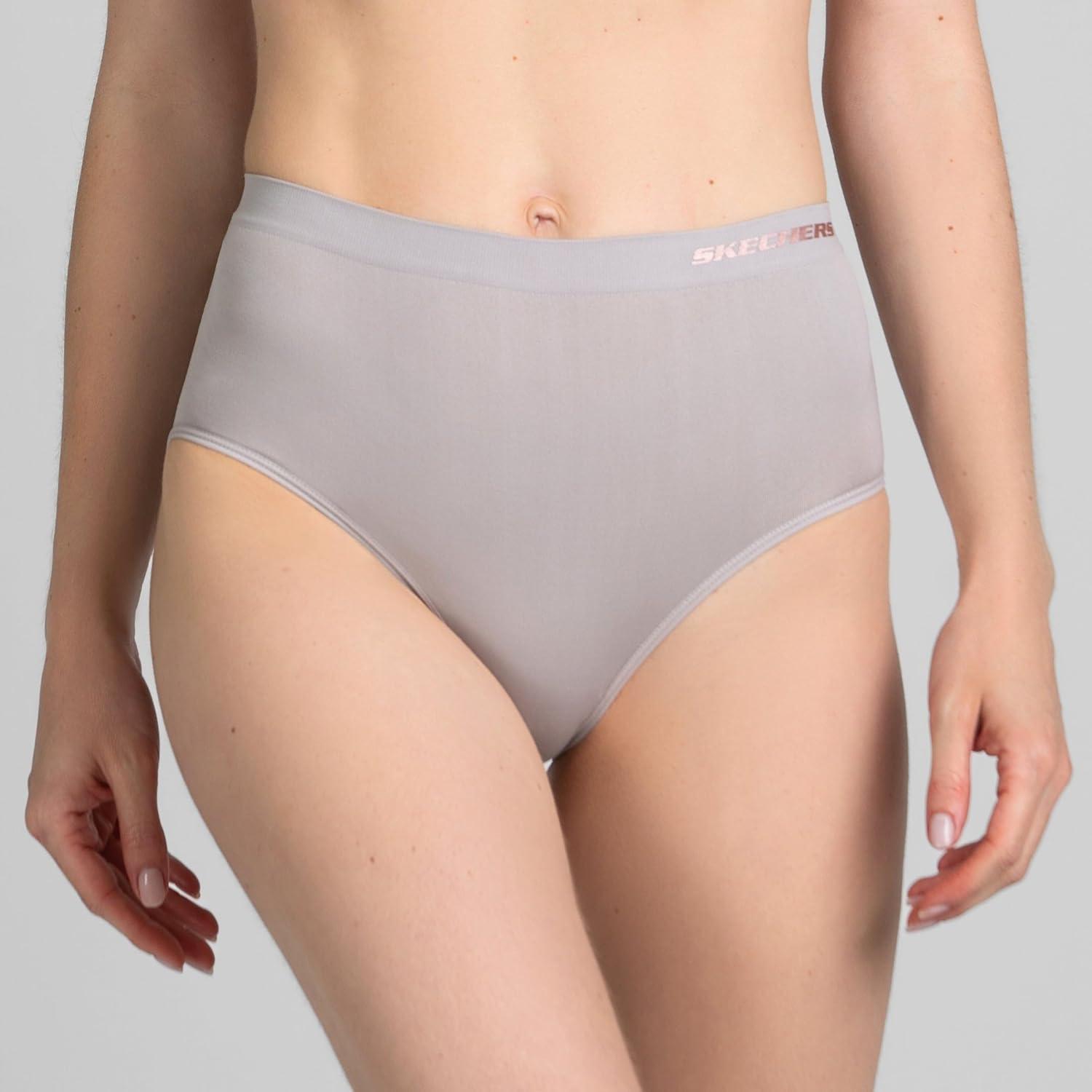 imageSkechers 5 Pack Womens Briefs Seamless Underwear Panties Ropa Sin Costuras Para MujeresBlackGreyBeigeAshMauve