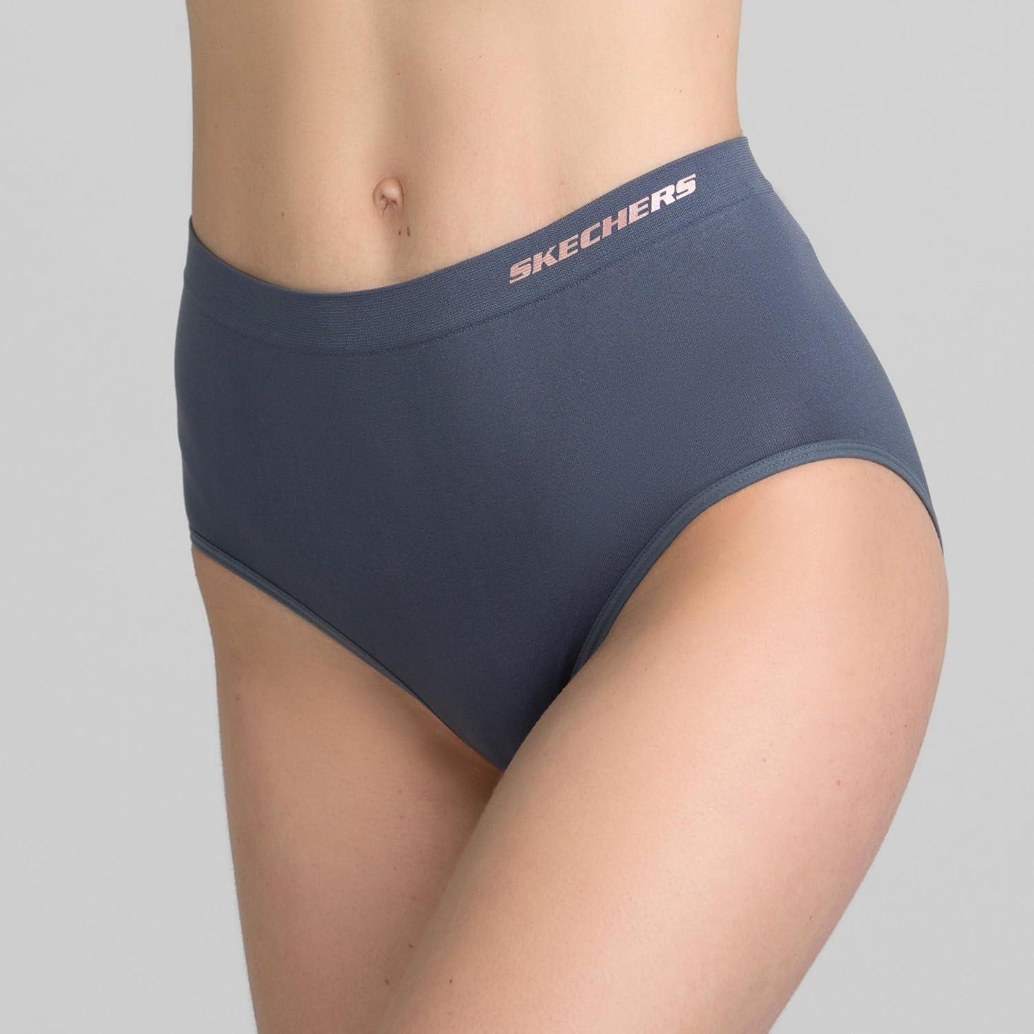 imageSkechers 5 Pack Womens Briefs Seamless Underwear Panties Ropa Sin Costuras Para MujeresBlackGreyBeigeAshMauve