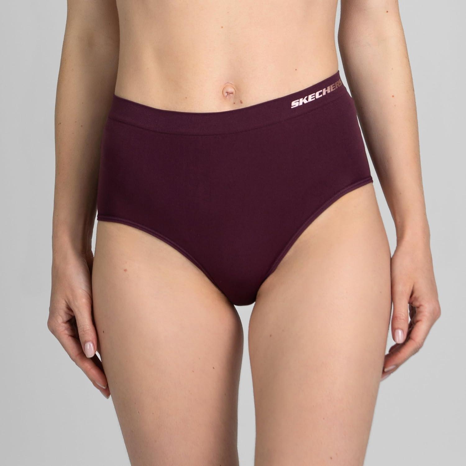 imageSkechers 5 Pack Womens Briefs Seamless Underwear Panties Ropa Sin Costuras Para MujeresBlackGreyBeigeAshMauve