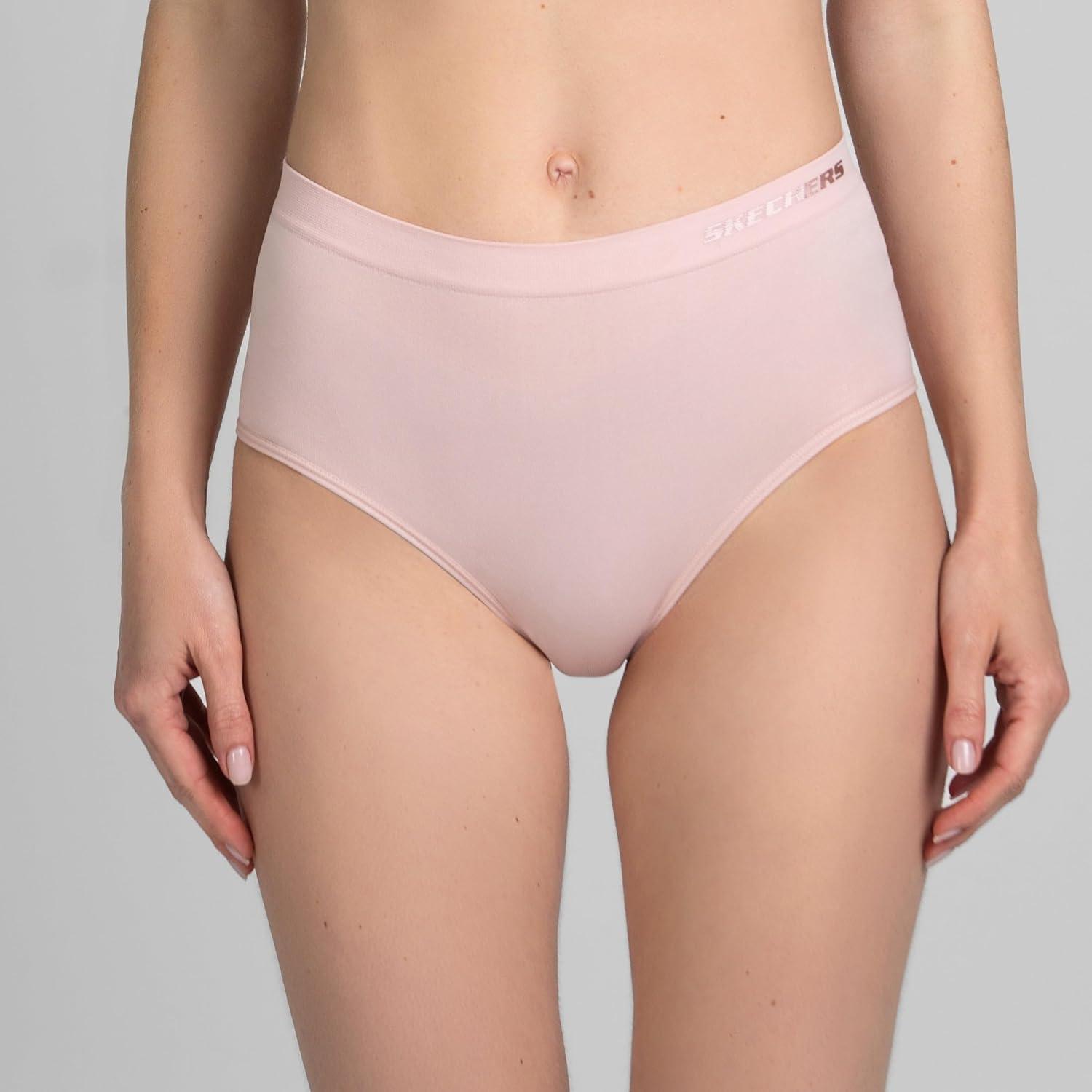imageSkechers 5 Pack Womens Briefs Seamless Underwear Panties Ropa Sin Costuras Para MujeresBlackRosePeachPinkMauve