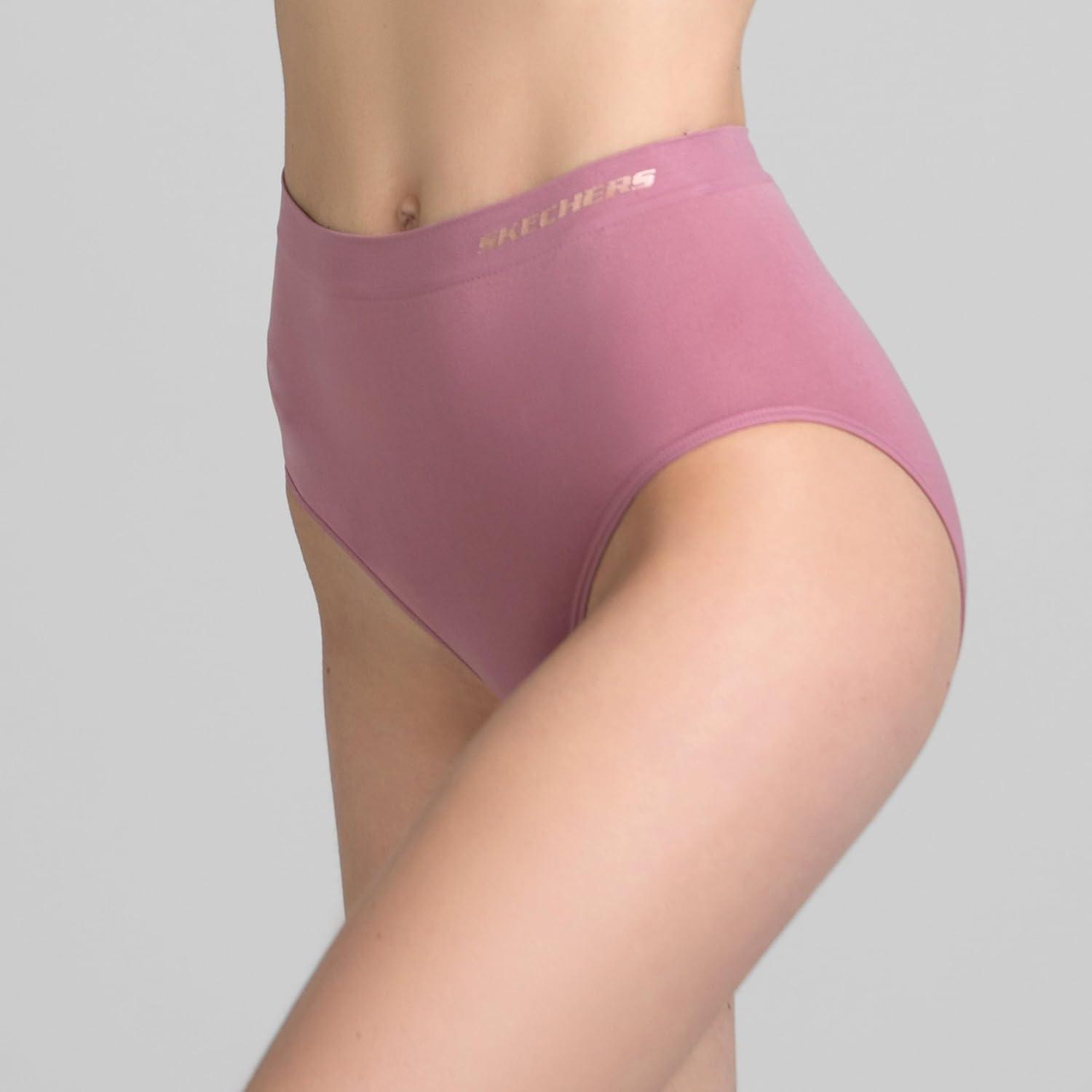 imageSkechers 5 Pack Womens Briefs Seamless Underwear Panties Ropa Sin Costuras Para MujeresRedBeigeLilasGreenHedge