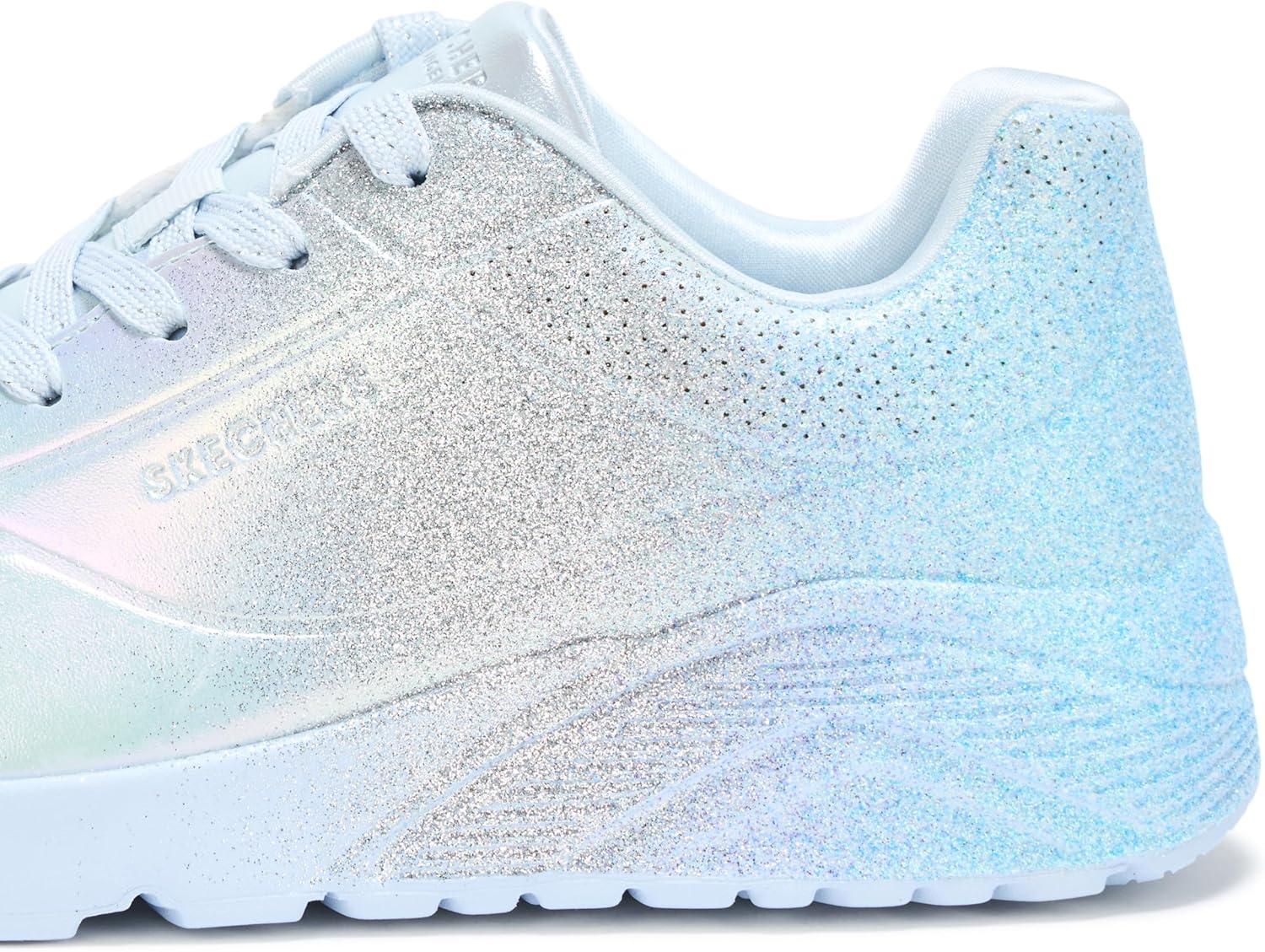 imageSkechers Girls Uno LiteMetallic ShimmersLight BlueSilver
