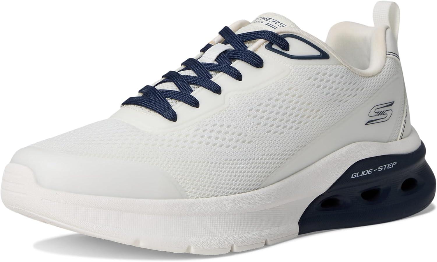 imageSkechers Mens Bobs Glide Step Arc Waves 20 Class RankWhiteNavy