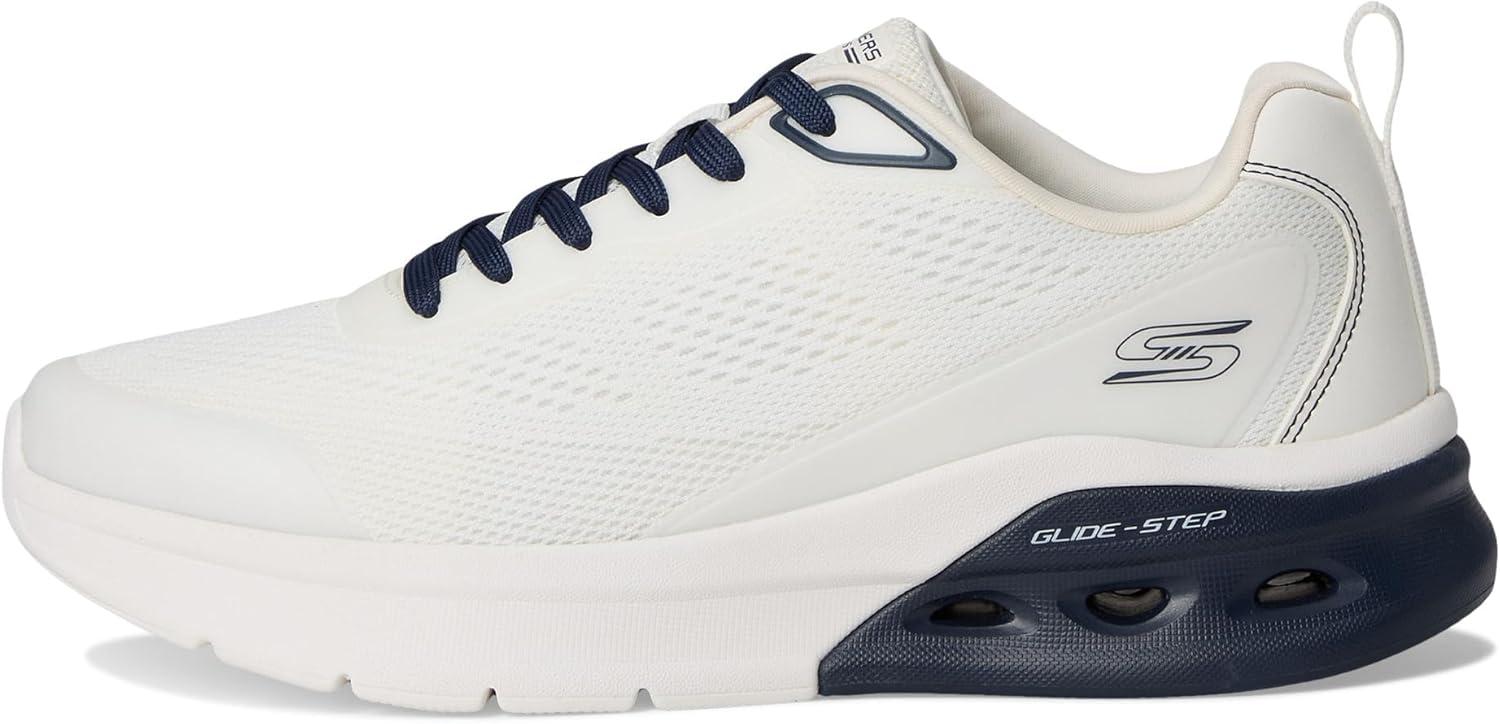 imageSkechers Mens Bobs Glide Step Arc Waves 20 Class RankWhiteNavy