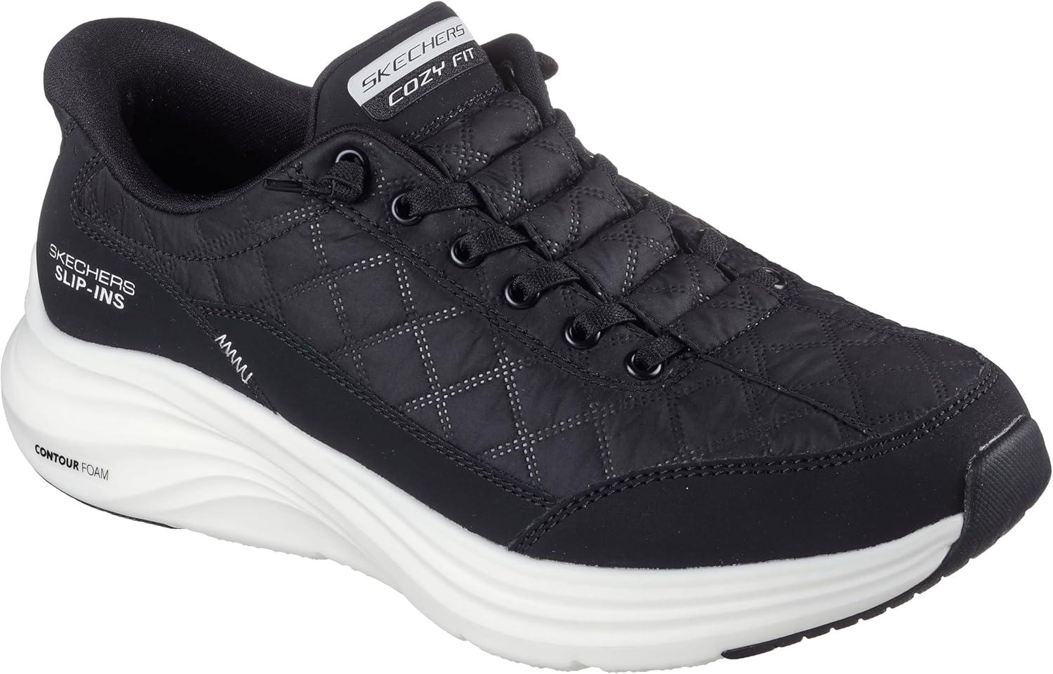 imageSkechers Mens Contour Foam Cozy Fit Hands Free SlipinBlackWhite