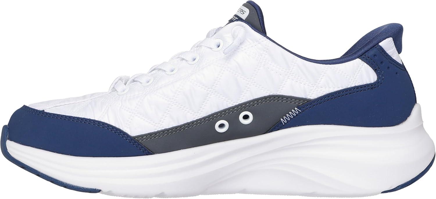 imageSkechers Mens Contour Foam Cozy Fit Hands Free SlipinWhiteNavy