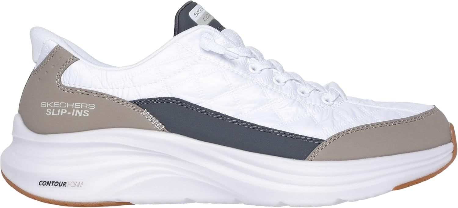 imageSkechers Mens Contour Foam Cozy Fit Hands Free SlipinWhiteTaupe