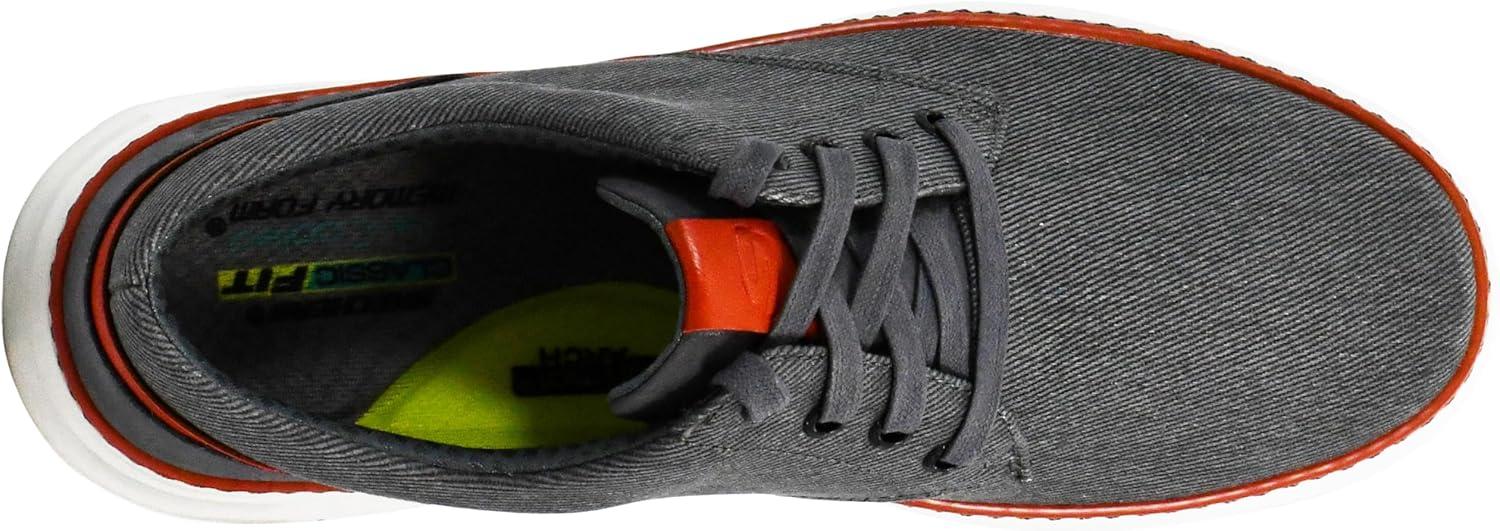 imageSkechers Mens Ederson Moreno Canvas Oxford ShoeCharcoalOrange