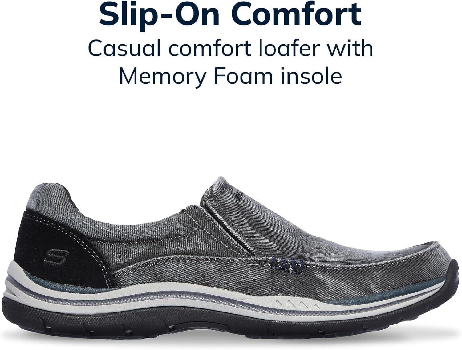 imageSkechers Mens Expected Avillo RelaxedFit SlipOn LoaferBlack