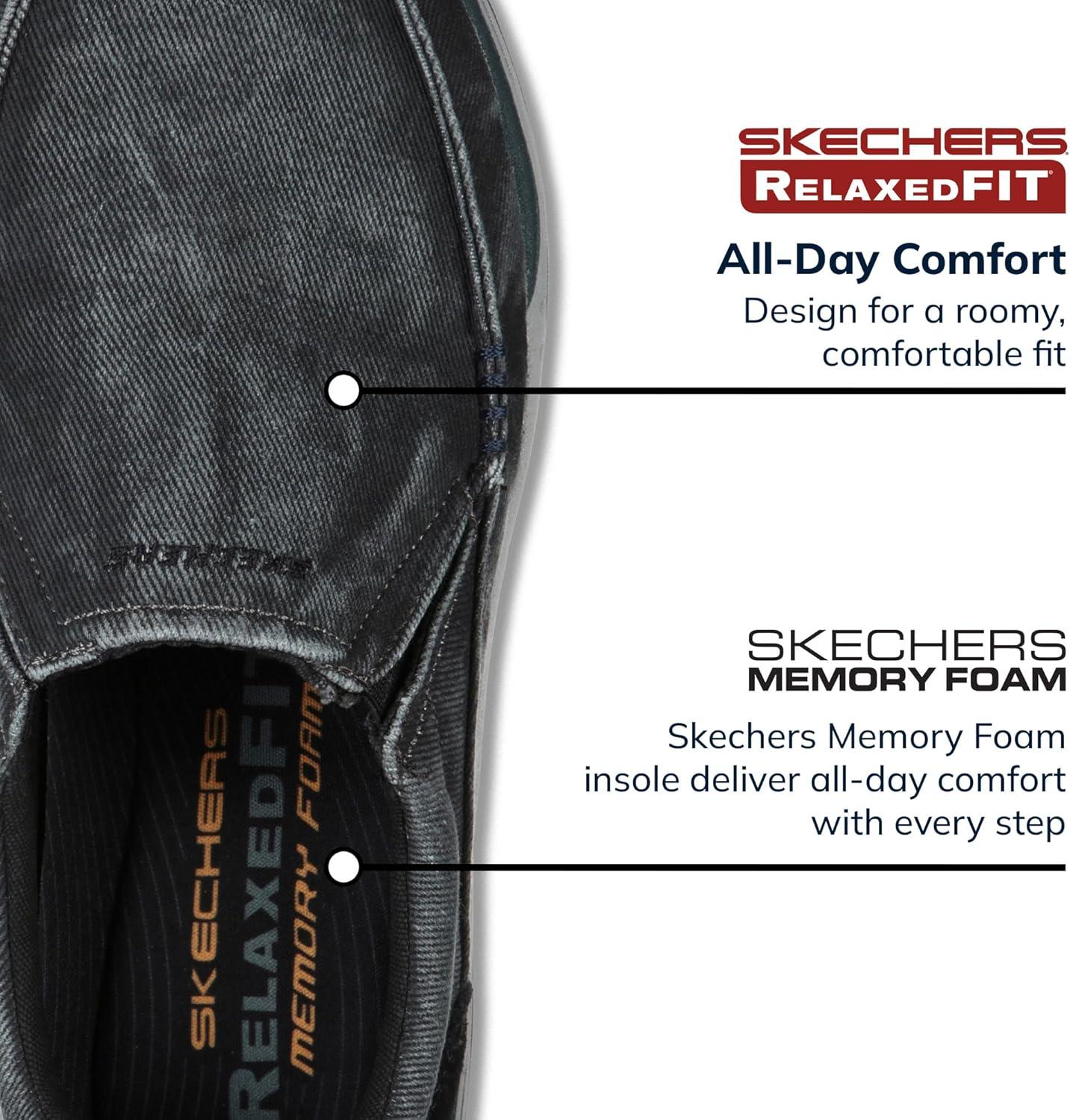 imageSkechers Mens Expected Avillo RelaxedFit SlipOn LoaferBlack