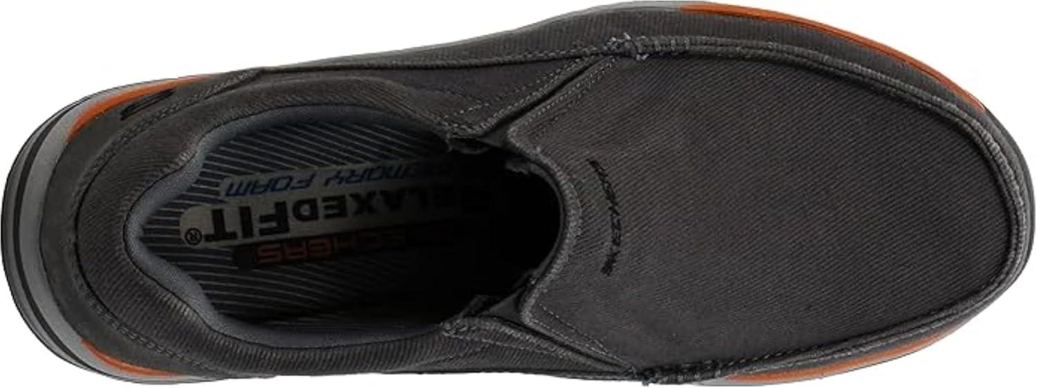 imageSkechers Mens Expected Avillo RelaxedFit SlipOn LoaferCharcoalOrange