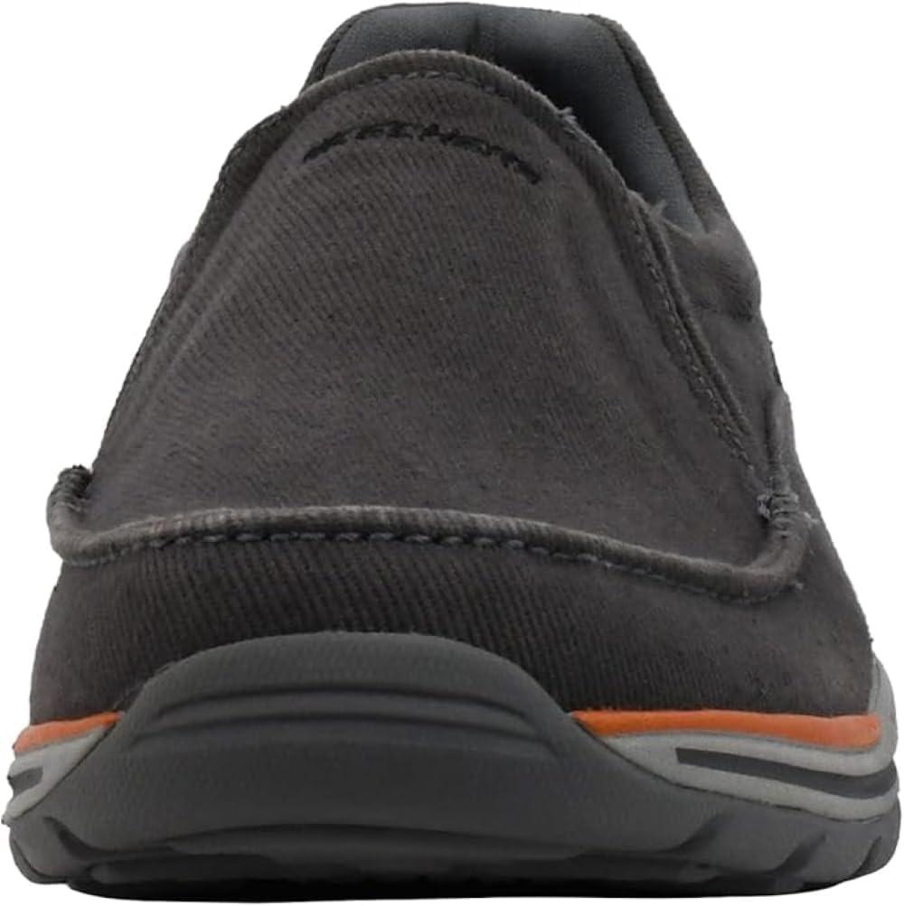 imageSkechers Mens Expected Avillo RelaxedFit SlipOn LoaferCharcoalOrange