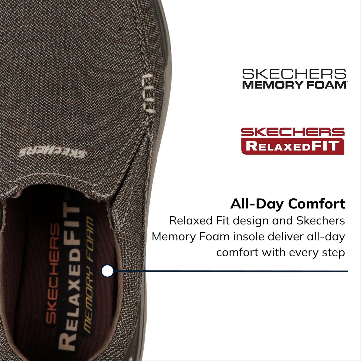 imageSkechers Mens Expected Avillo RelaxedFit SlipOn LoaferDark Brown