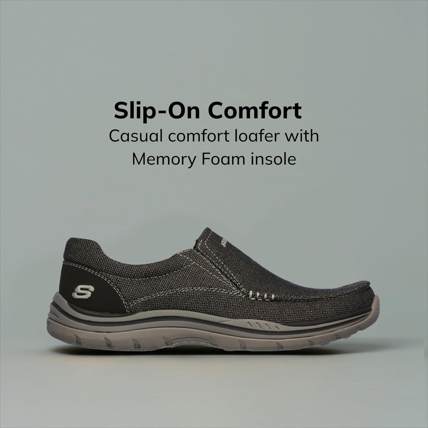 imageSkechers Mens Expected Avillo RelaxedFit SlipOn LoaferDark Brown