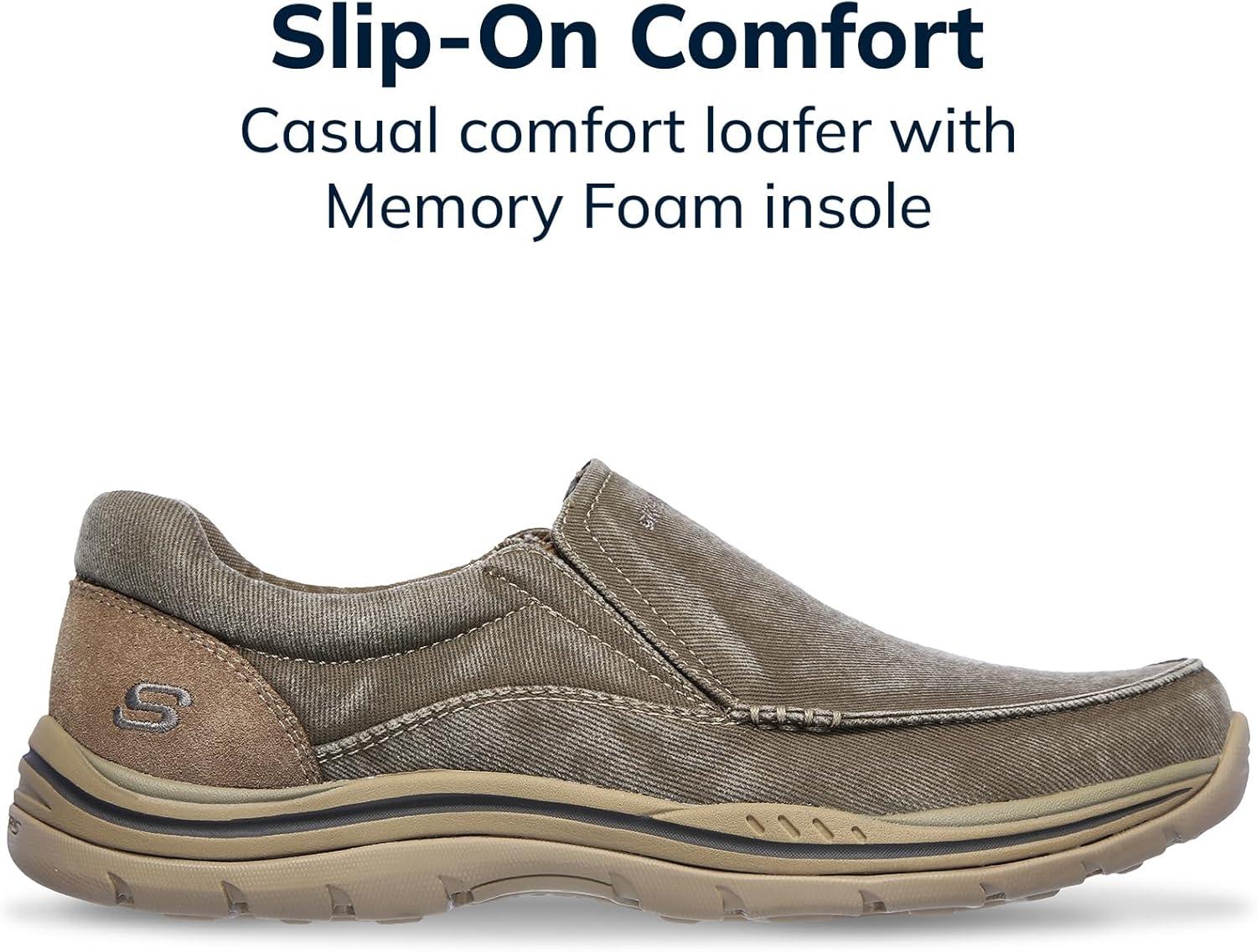 imageSkechers Mens Expected Avillo RelaxedFit SlipOn LoaferKhaki
