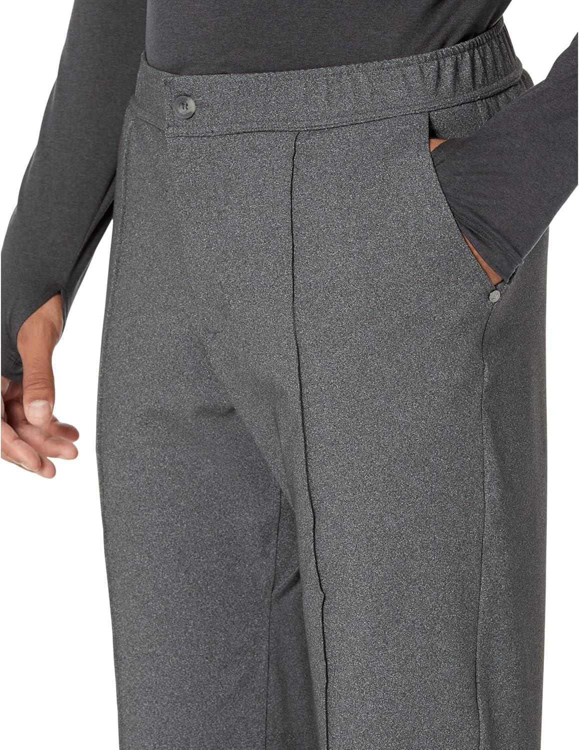 imageSkechers Mens Go Walk Slip Ins Stretchable Straight Leg Pintuck Zip Fly PantsHeather Charcoal