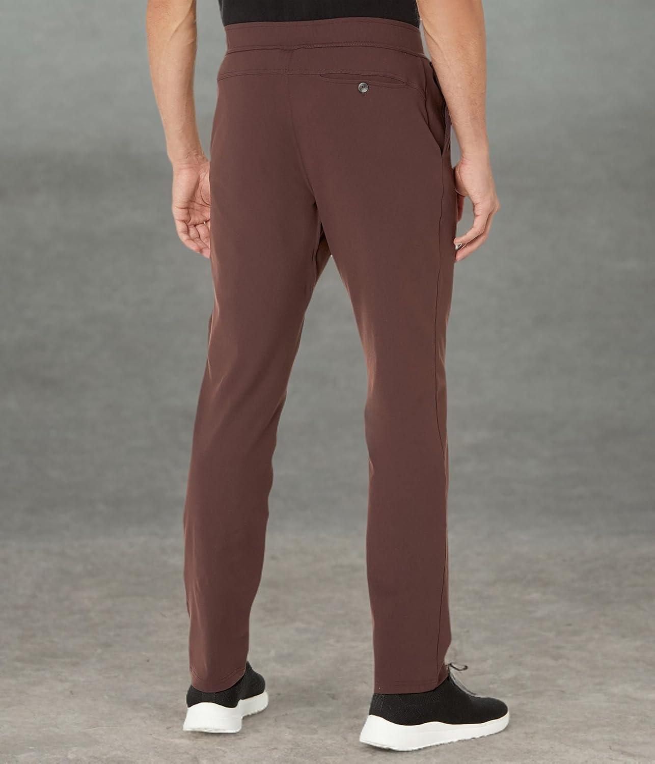 imageSkechers Mens Go Walk Slip Ins Stretchable Straight Leg Pintuck Zip Fly PantsRaisin