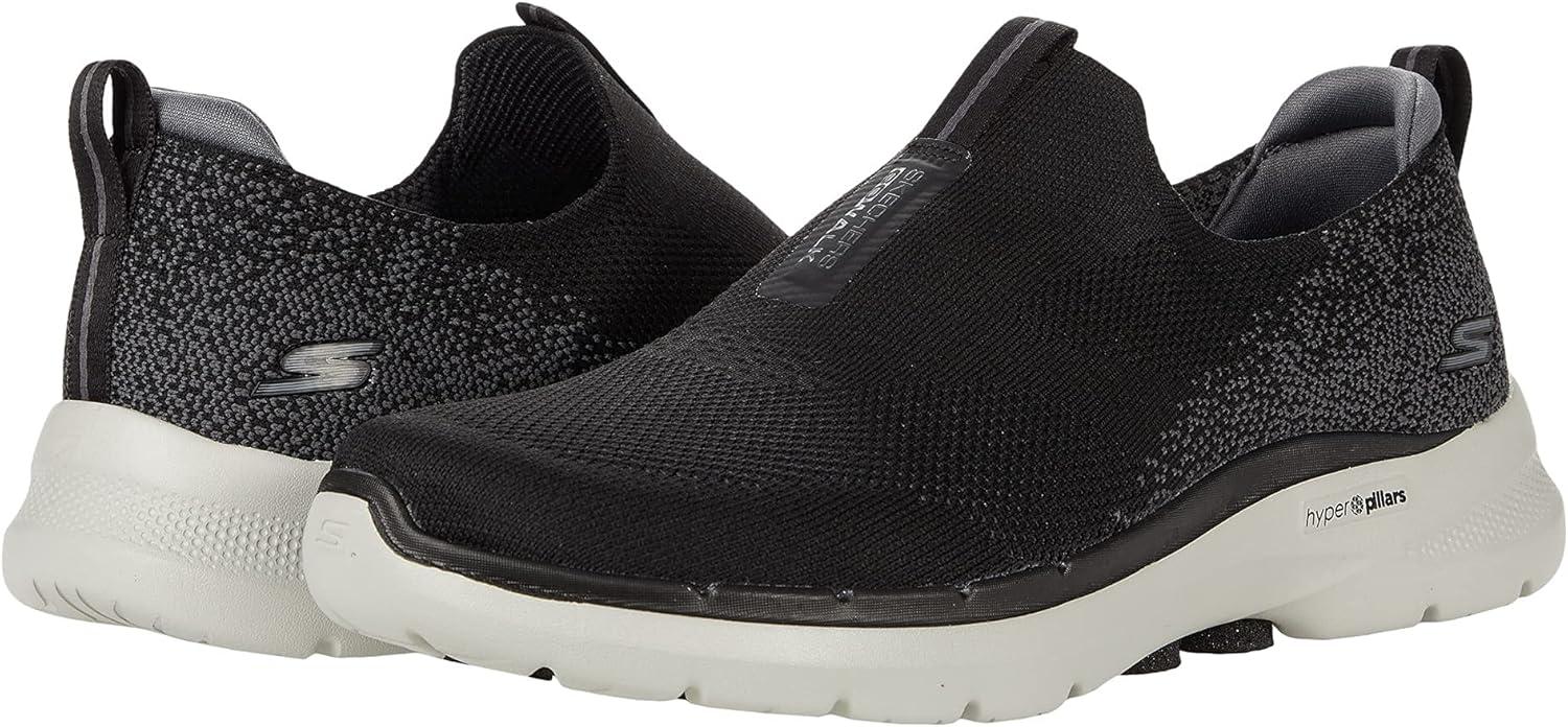 imageSkechers Mens Gowalk 6 Stretch Fit Slipon Athletic Performance Walking ShoeBlackGrey