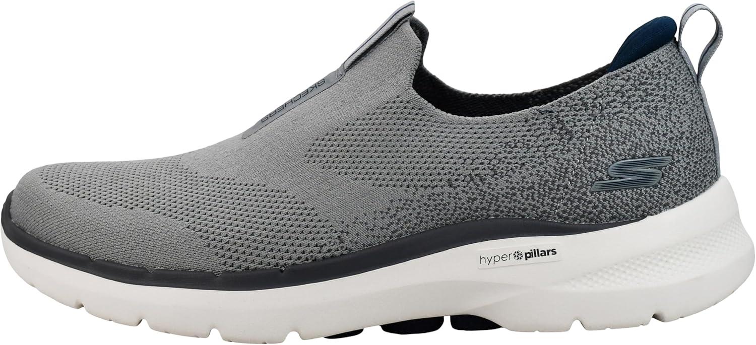 imageSkechers Mens Gowalk 6 Stretch Fit Slipon Athletic Performance Walking ShoeGreyCharcoal