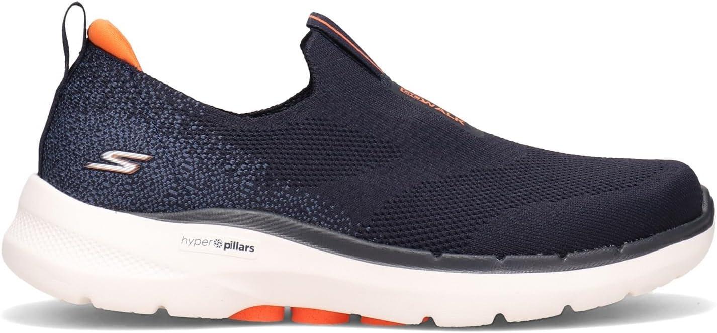 imageSkechers Mens Gowalk 6 Stretch Fit Slipon Athletic Performance Walking ShoeNavyOrange