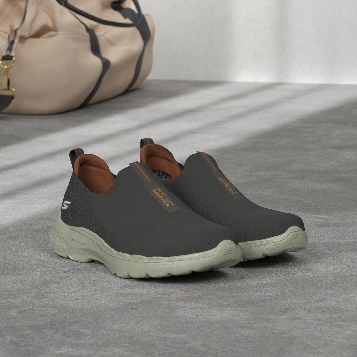 imageSkechers Mens Gowalk 6 Stretch Fit Slipon Athletic Performance Walking ShoeTaupe