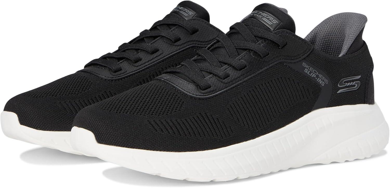 imageSkechers Mens Hands Free Slipins Squad Chaos Solid StepBlackWhite