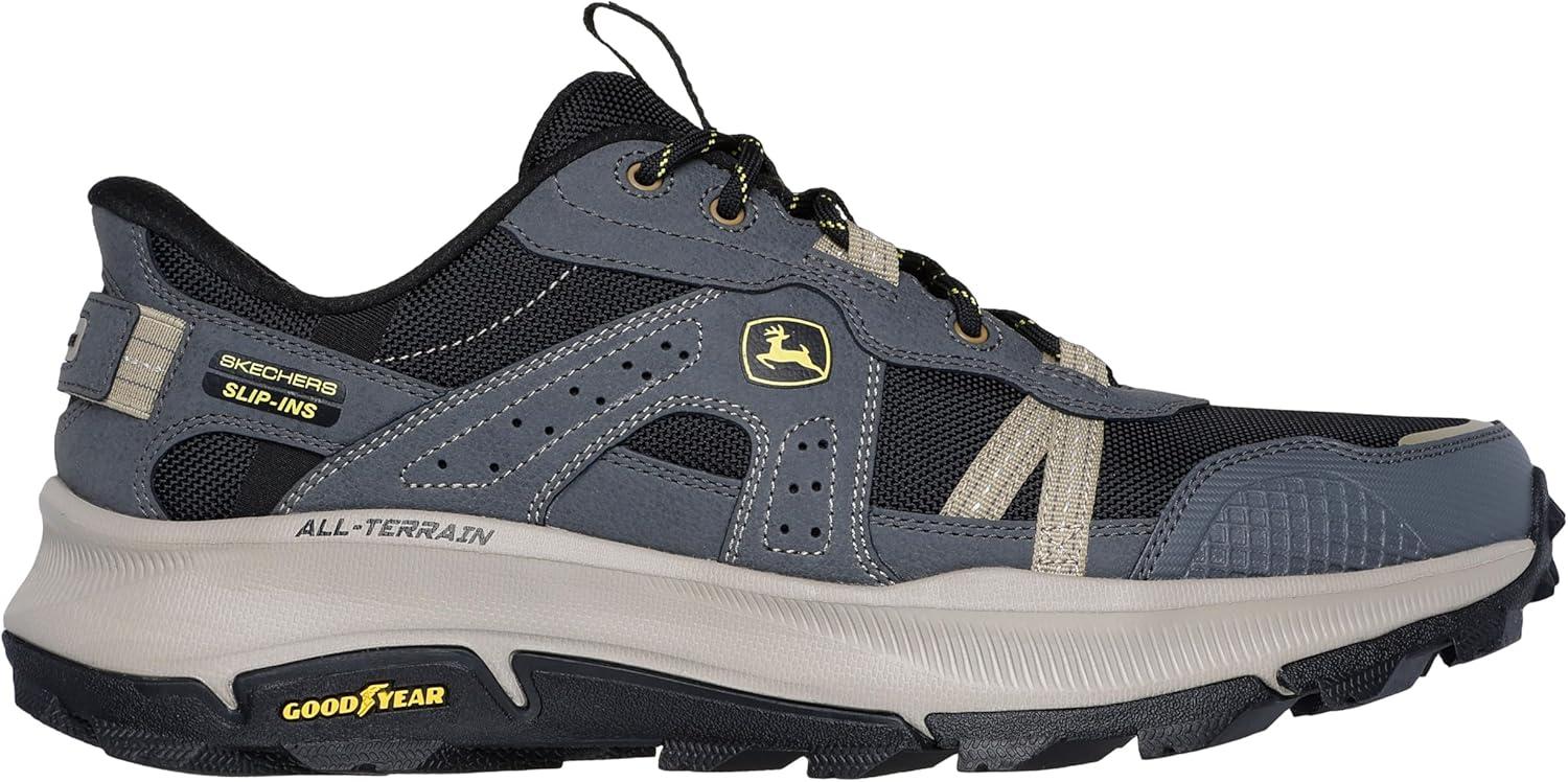 imageSkechers Mens John Deere Equalizer 50 Trail Harvester Lace UpCharcoal Black