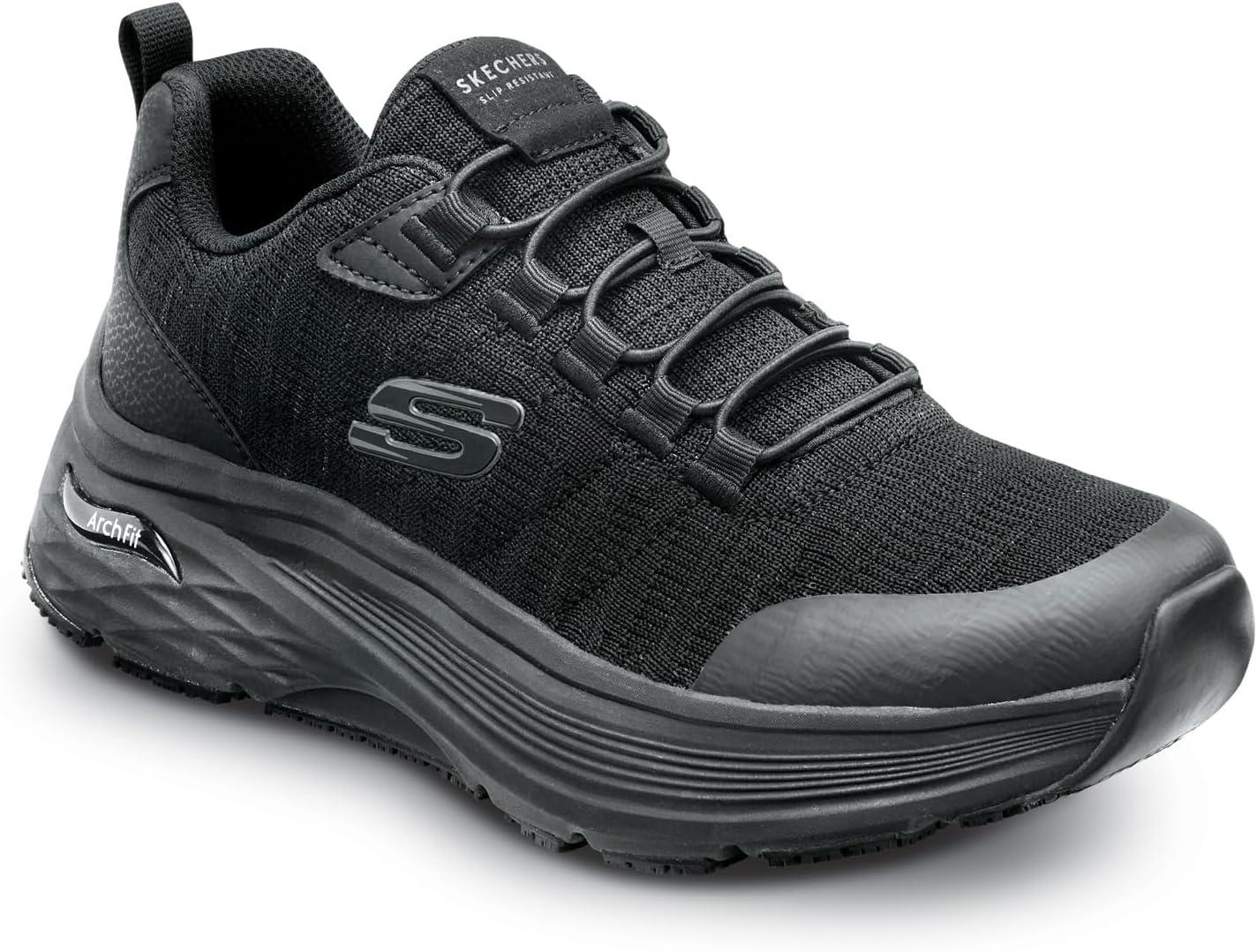 imageSkechers Mens Lace Up Safety Arch Fit Sr Comp ToeBlackBlack