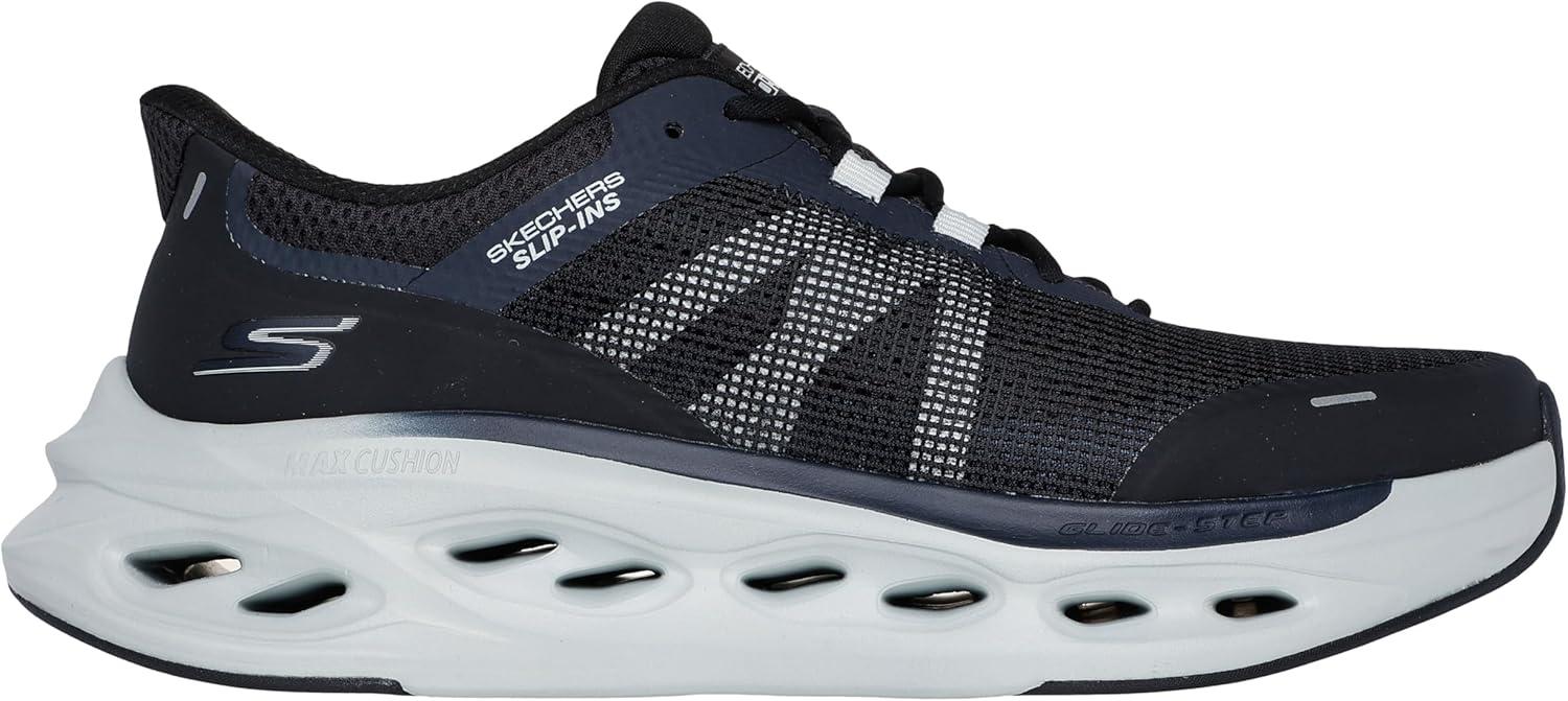 imageSkechers Mens Max Cushioning Glide Step Aberdeen Hands Free SlipinsBlackGrey