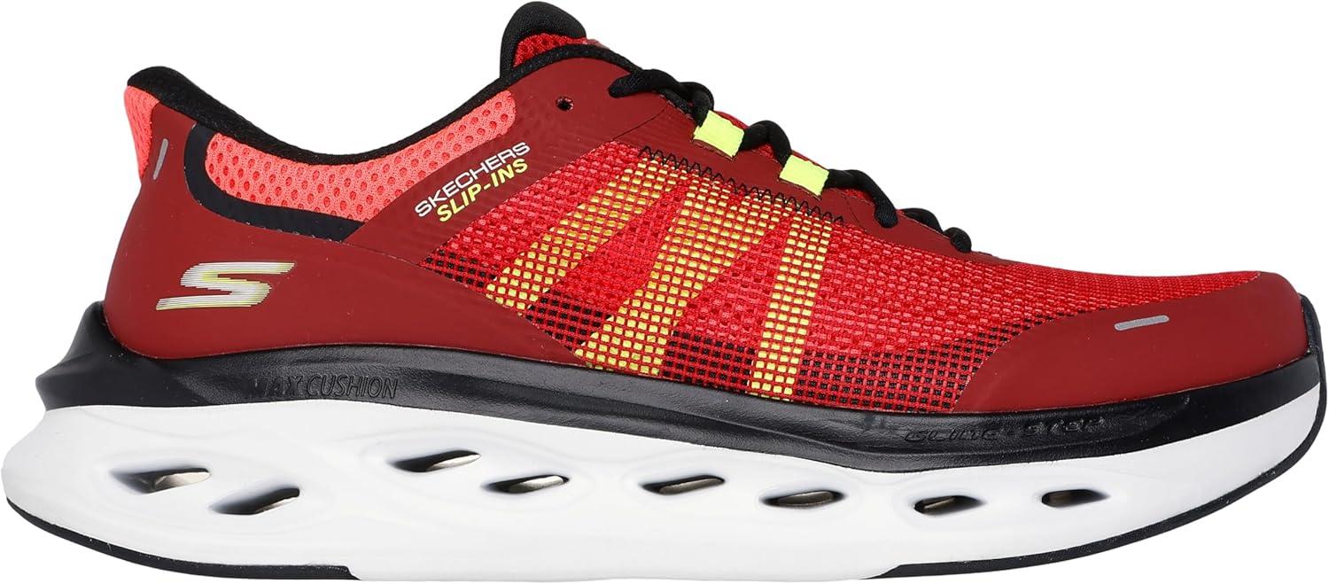 imageSkechers Mens Max Cushioning Glide Step Aberdeen Hands Free SlipinsRedBlack