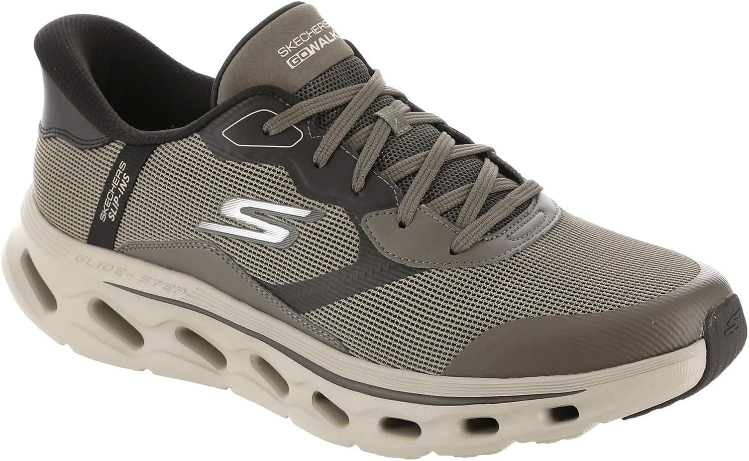 imageSkechers Mens Mens Hands Free Slipins Go Walk GlideStep 20 Zac SneakerDark Taupe