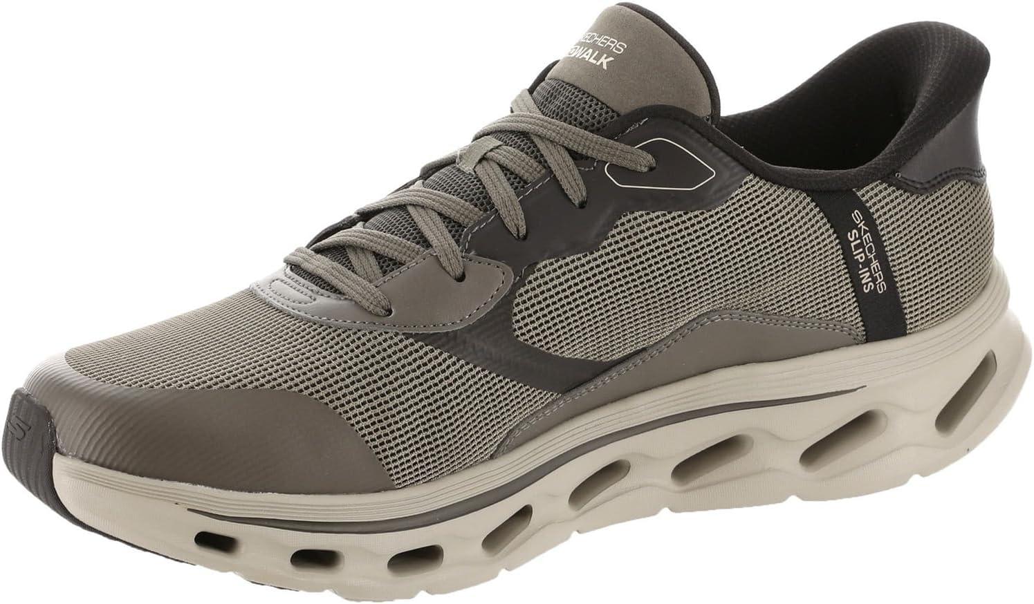imageSkechers Mens Mens Hands Free Slipins Go Walk GlideStep 20 Zac SneakerDark Taupe