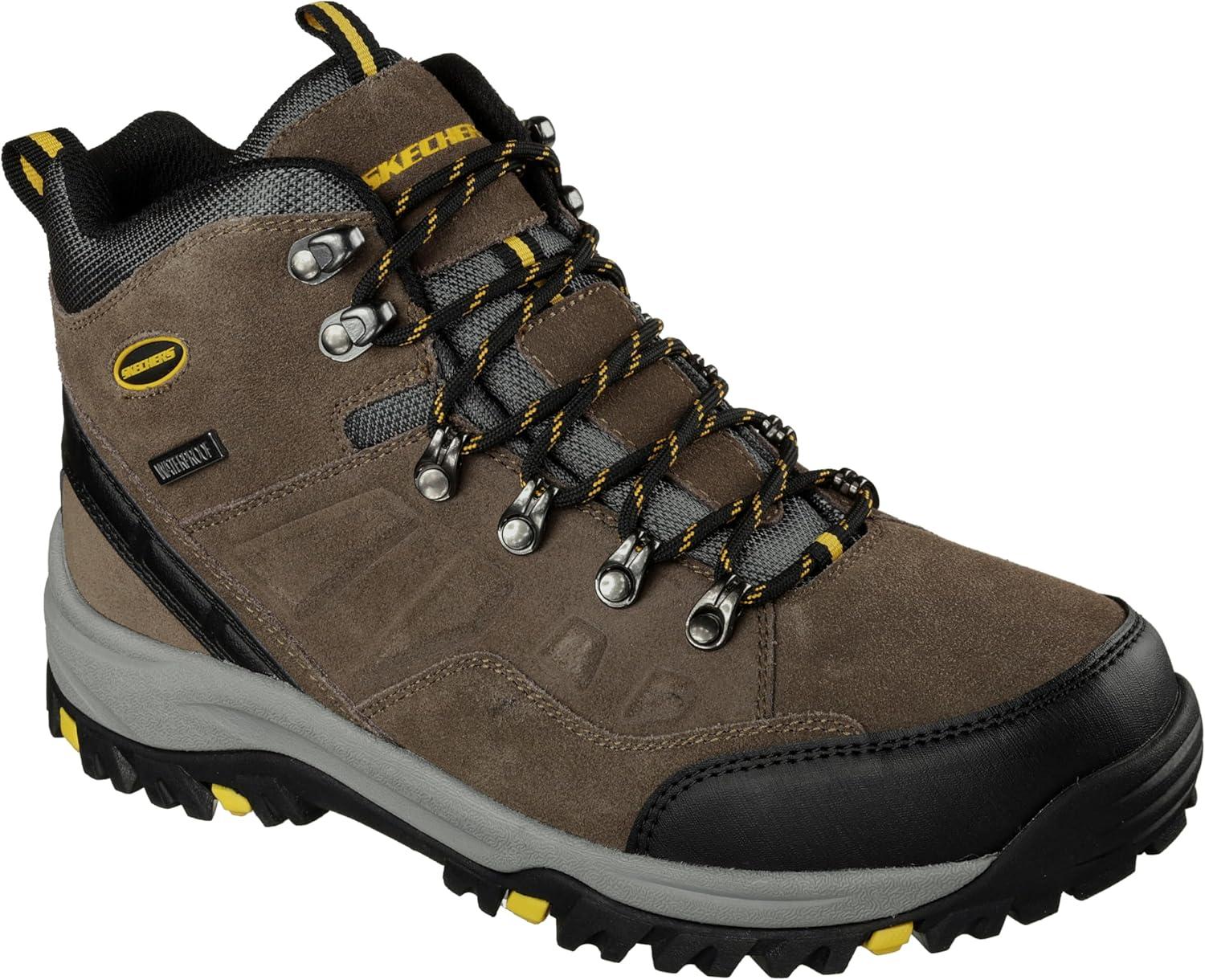 imageSkechers Mens Relment Pelmo Hiking BootsKhaki Suede