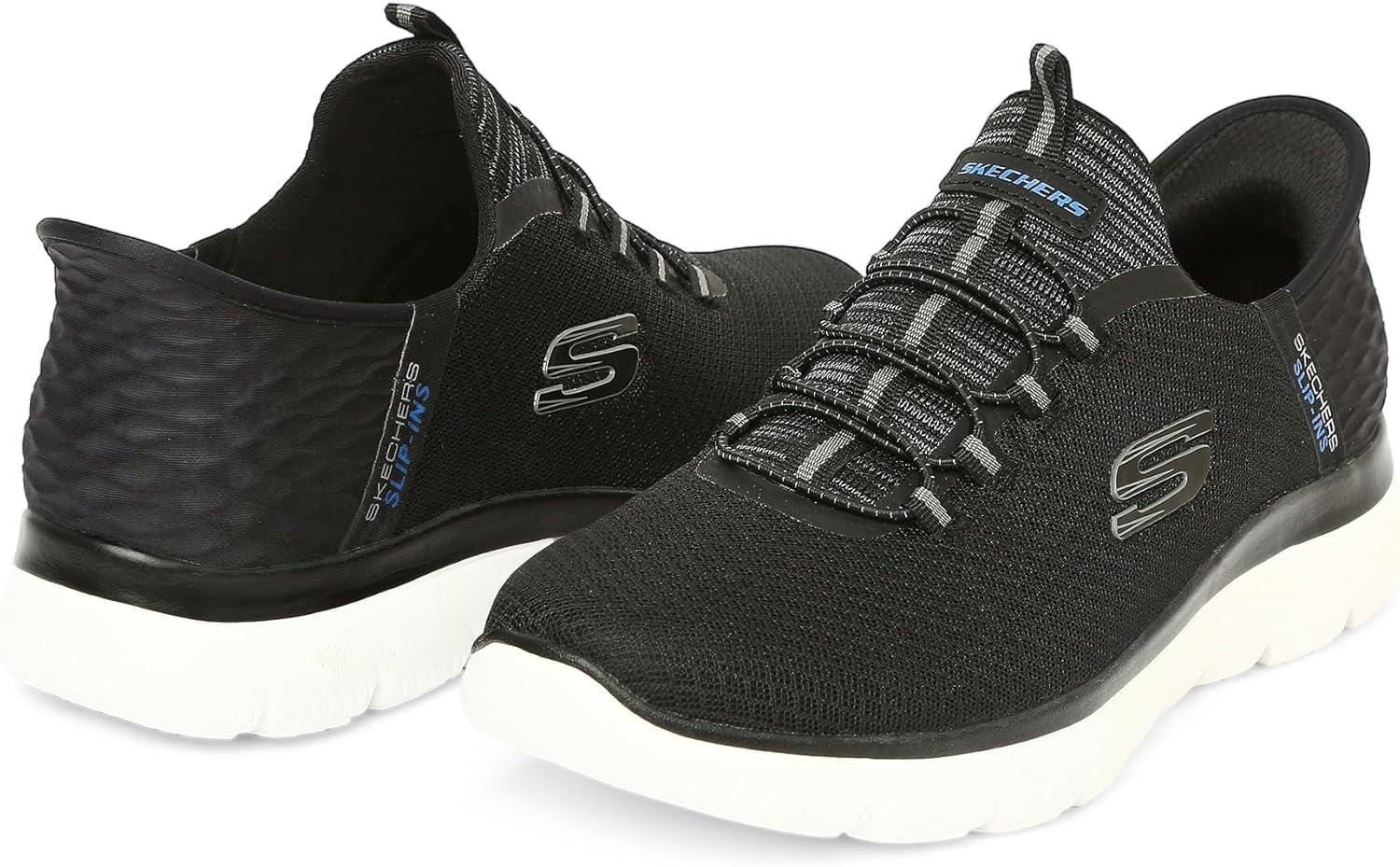 imageSkechers Mens Summits Hight Range Slipin SneakerBlack Mesh Trim