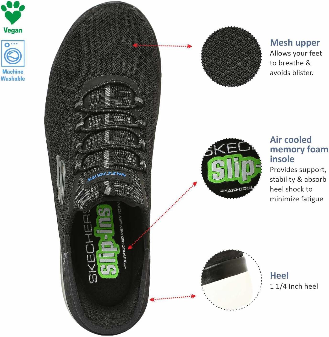 imageSkechers Mens Summits Hight Range Slipin SneakerBlack Mesh Trim