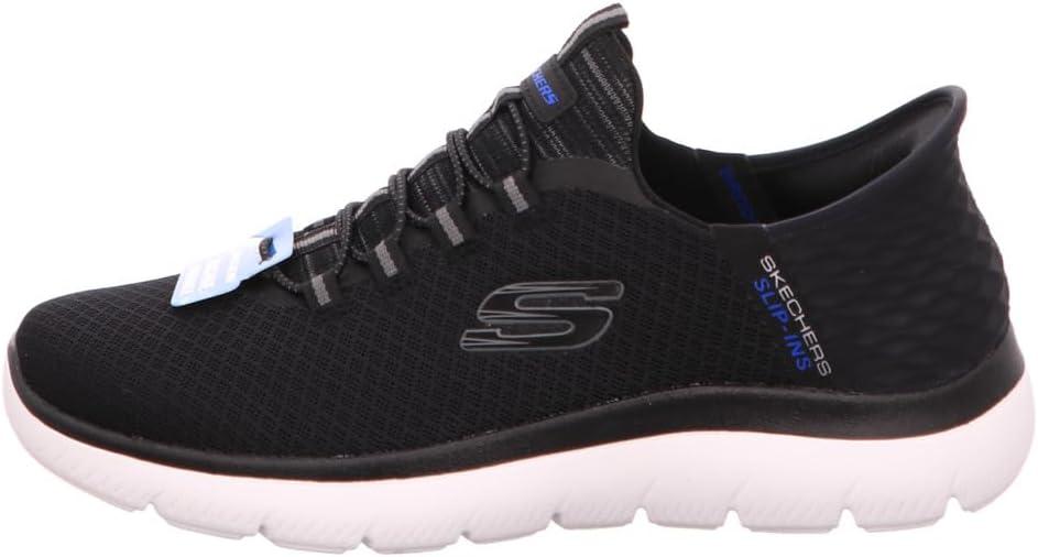 imageSkechers Mens Summits Hight Range Slipin SneakerBlack Mesh Wht Trim