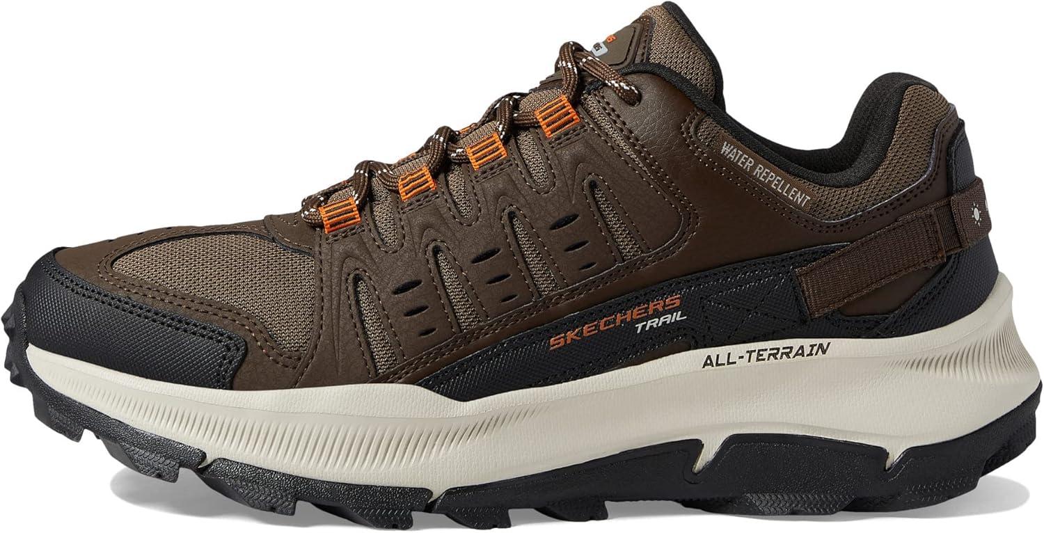 imageSkechers Mens Summits Hight Range Slipin SneakerBrown Leather Mesh Orange Trim