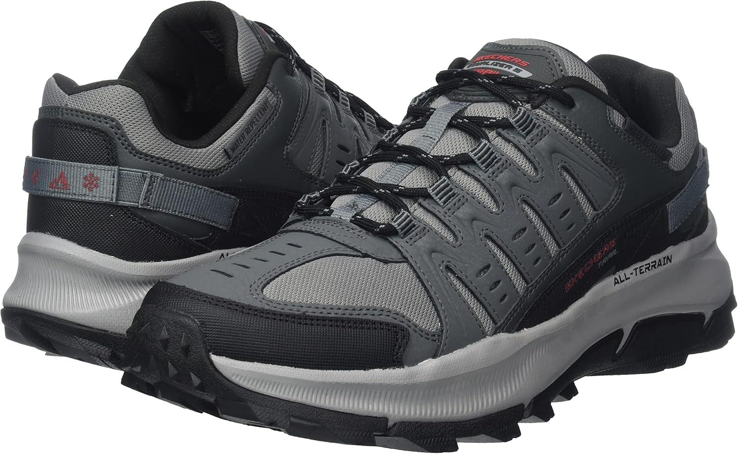 imageSkechers Mens Summits Hight Range Slipin SneakerCharcoal Leather Mesh Black Trim