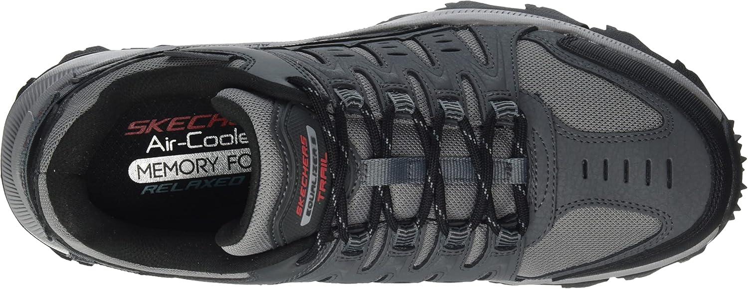 imageSkechers Mens Summits Hight Range Slipin SneakerCharcoal Leather Mesh Black Trim