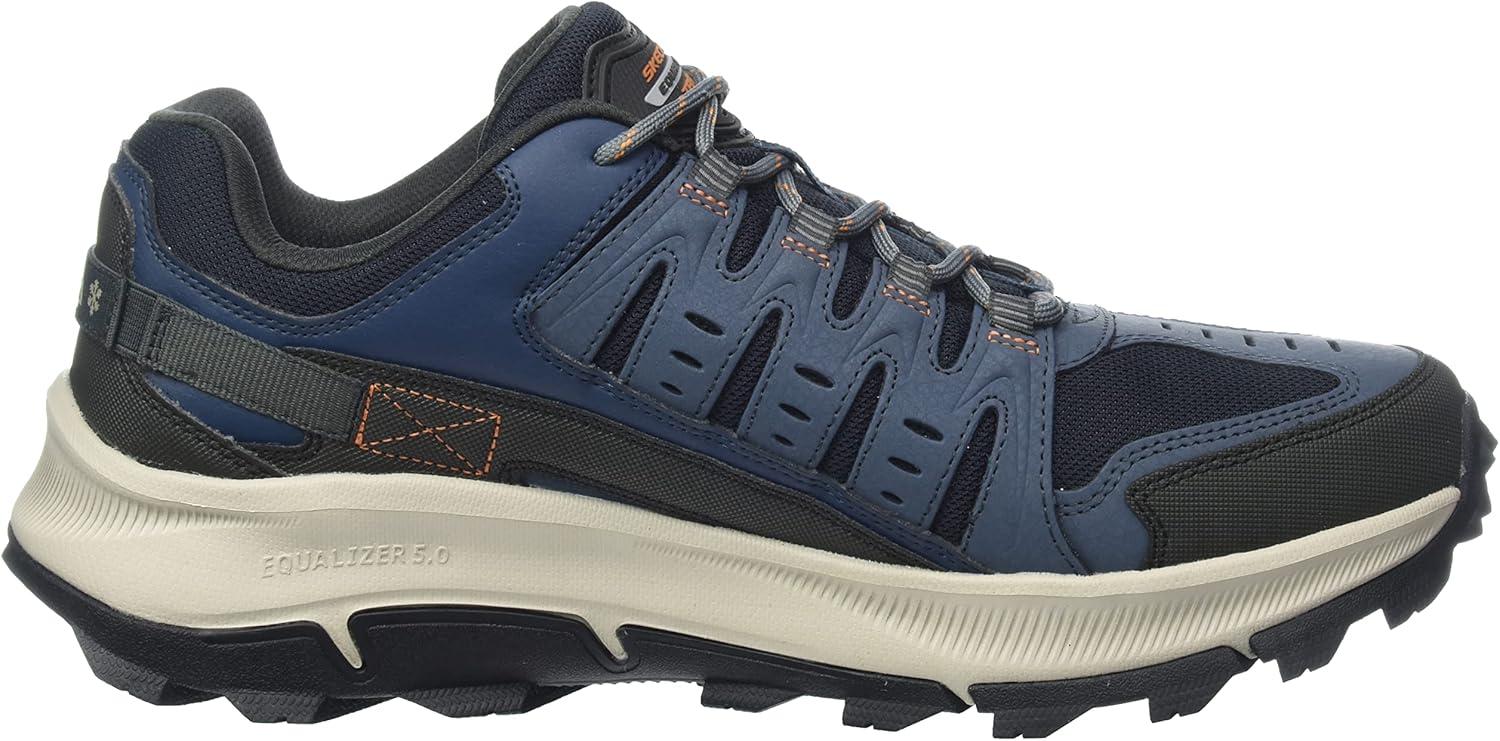 imageSkechers Mens Summits Hight Range Slipin SneakerNavy Leather Mesh Orange Trim