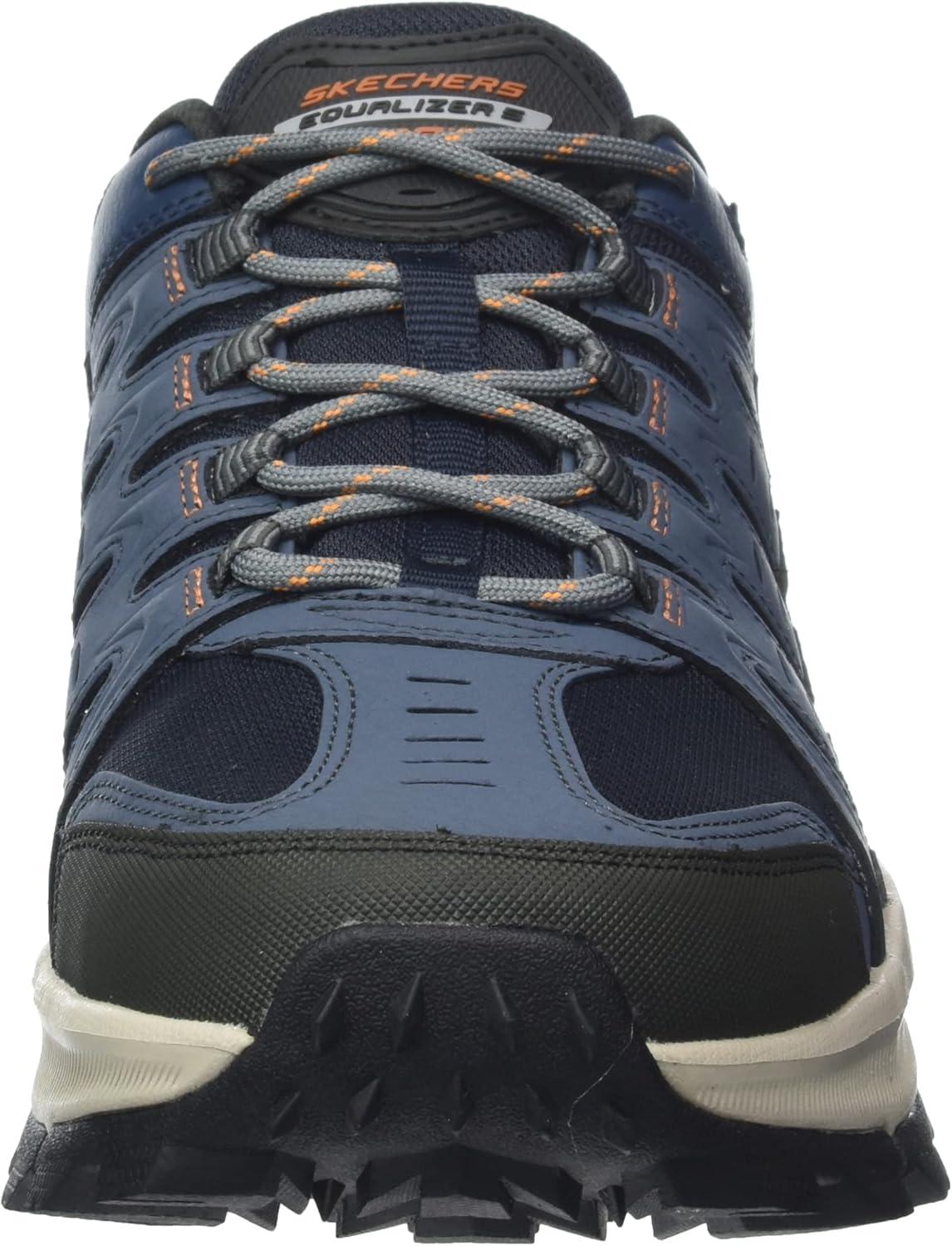 imageSkechers Mens Summits Hight Range Slipin SneakerNavy Leather Mesh Orange Trim