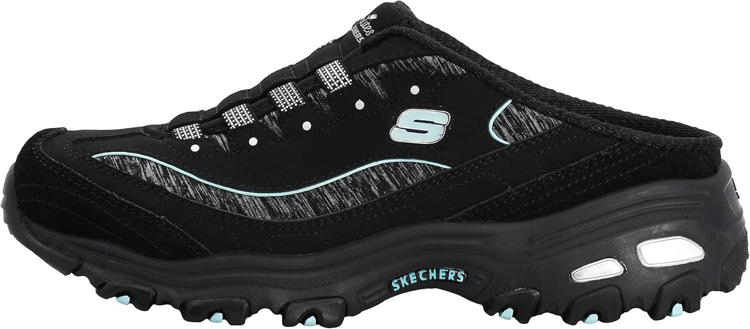 imageSkechers Sport Womens DLites SlipOn Mule SneakerBlackAqua