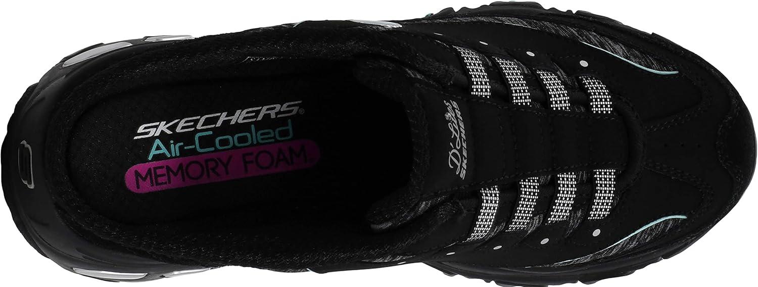imageSkechers Sport Womens DLites SlipOn Mule SneakerBlackAqua