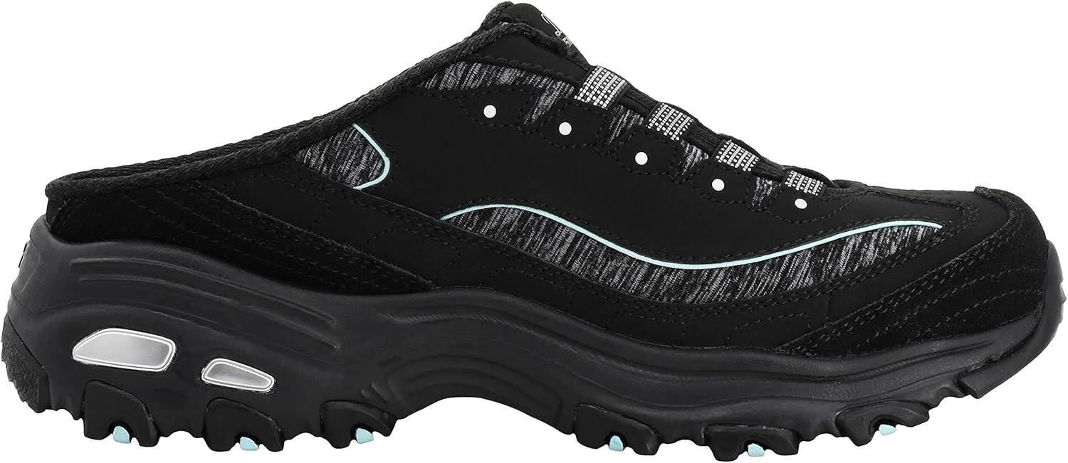 imageSkechers Sport Womens DLites SlipOn Mule SneakerBlackAqua