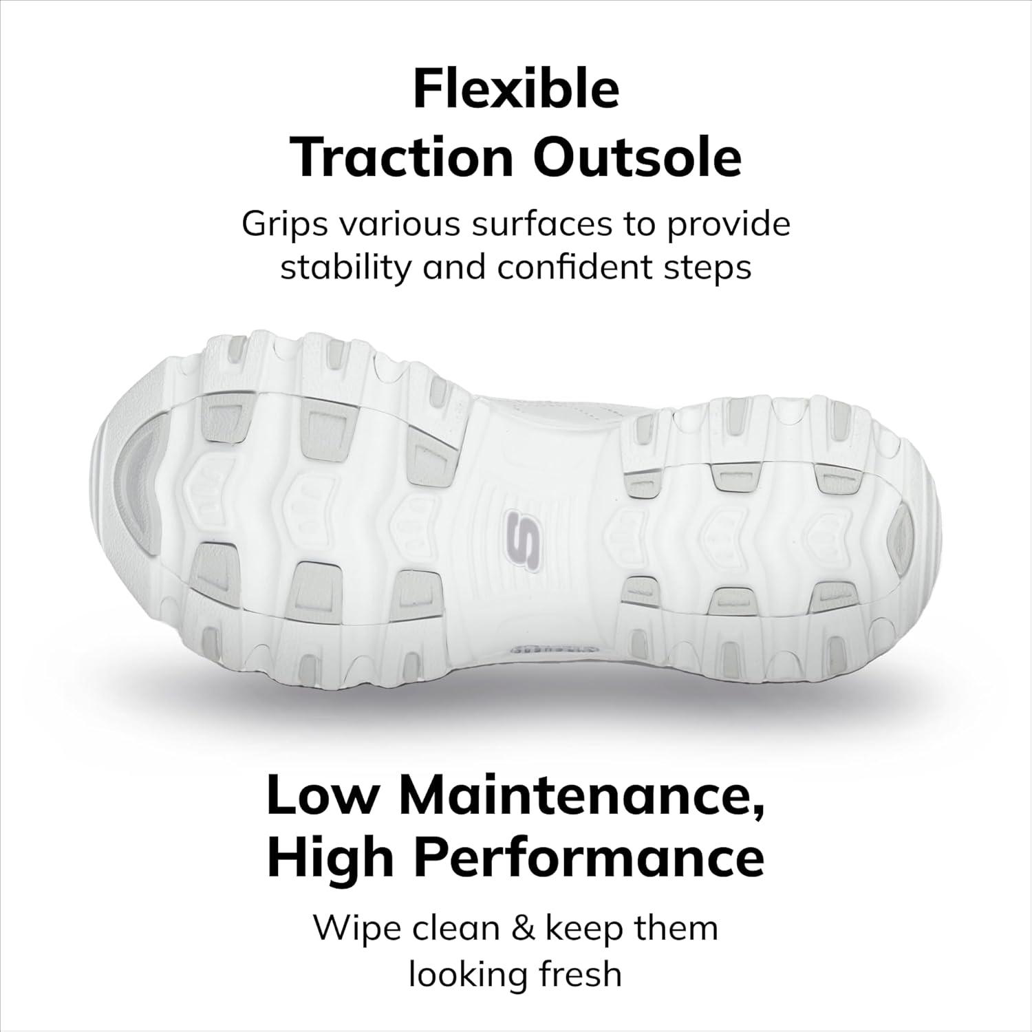 imageSkechers Sport Womens DLites SlipOn Mule SneakerWhiteSilver