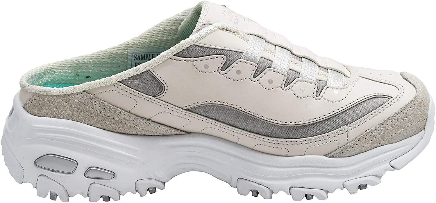 imageSkechers Sport Womens DLites SlipOn Mule SneakerWhiteVaporSilver